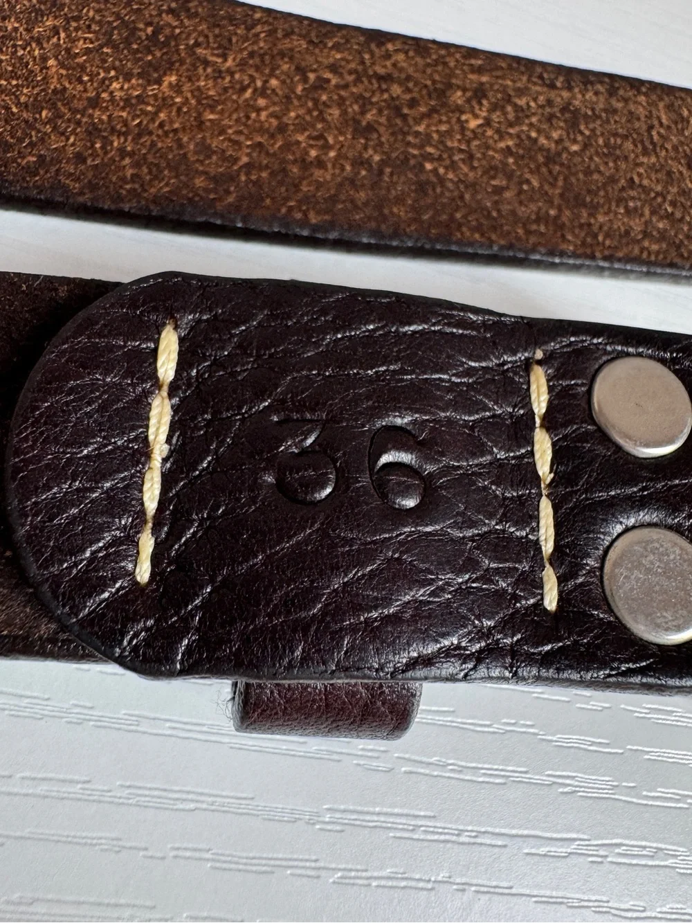 BILL'S KHAKIS Brown Bridle Leather Belt For Men 36 Silver Slide Buckle